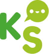 A logo of a KS and a message icon